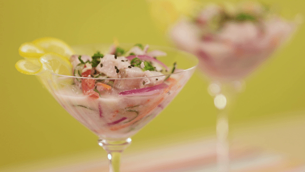 Ceviche Polinésio com Leite de Coco