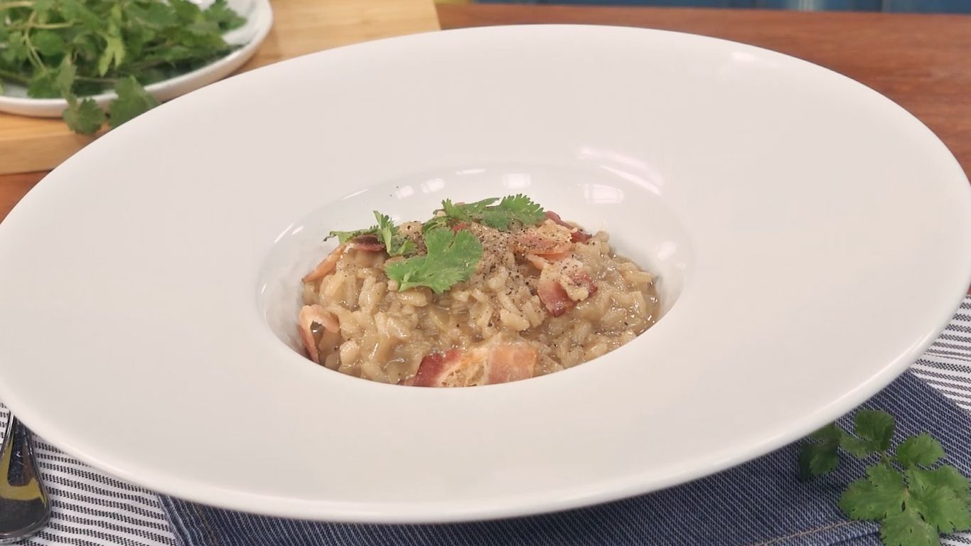 Risoto de Cerveja com Bacon